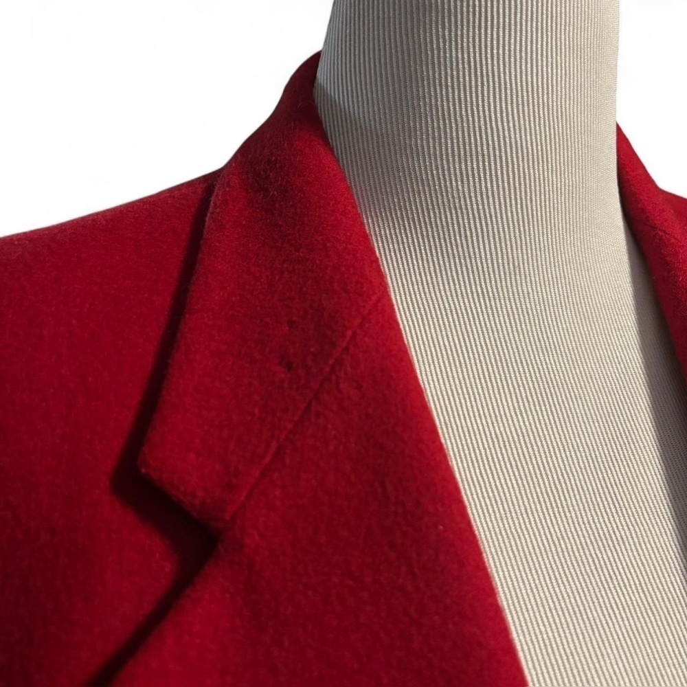 VTG L.L. Bean Red Wool Blazer 8P Made in USA Classic Single Button Lined Jacket - Picture 3 of 8